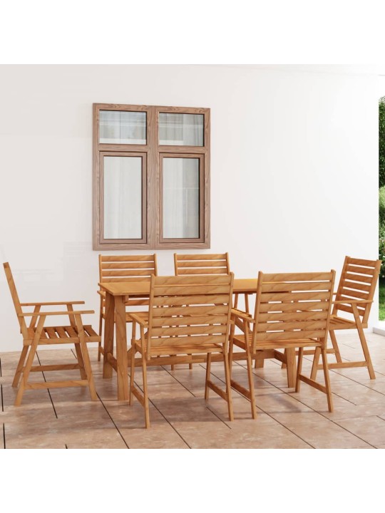 7dílný zahradní jídelní set masivní akáciové dřevo