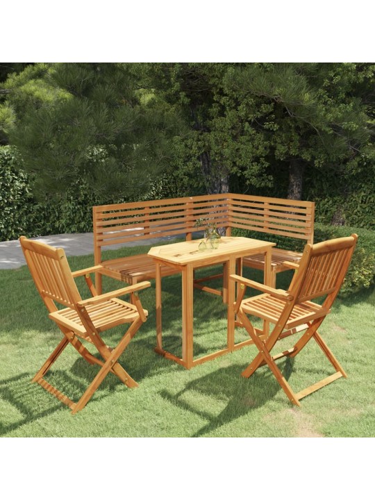 4dílný bistro set masivní akáciové dřevo