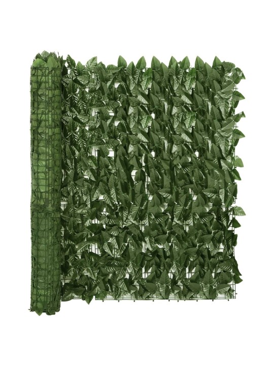 Balkónová zástěna s tmavě zelenými listy 300 x 100 cm