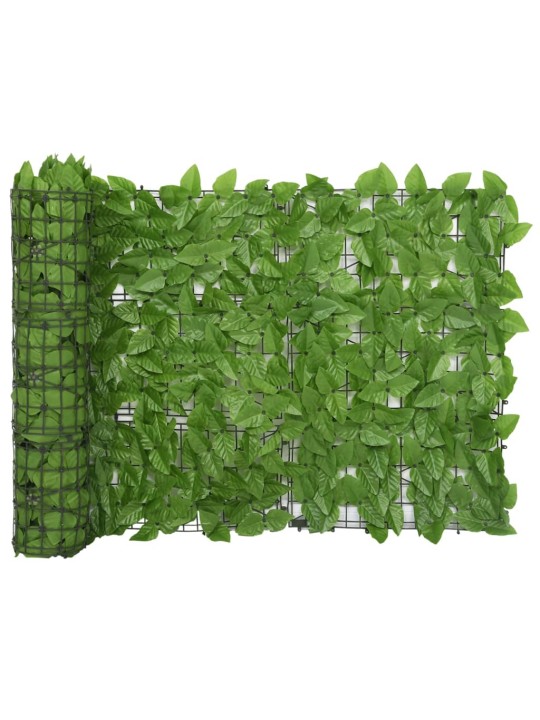 Balkónová zástěna se zelenými listy 500 x 75 cm