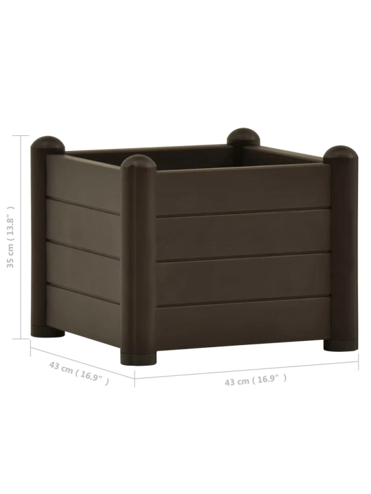 Vyvýšený záhon PP mocha 43 x 43 x 35 cm