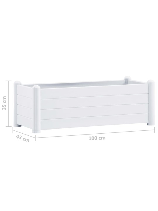 Vyvýšený záhon PP bílý 100 x 43 x 35 cm
