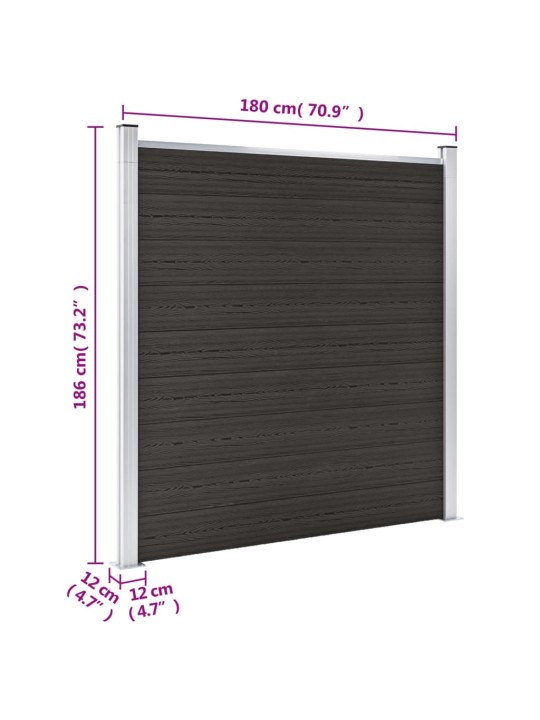 Plotový dílec WPC 180 x 186 cm černý