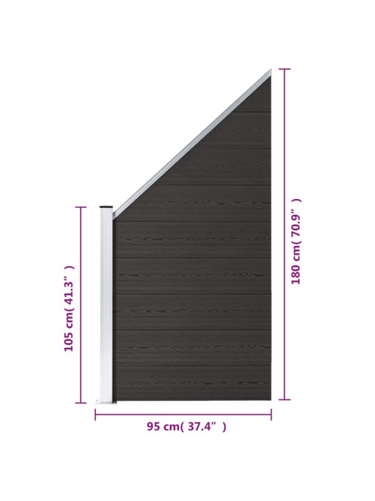 Plotový dílec WPC 95 x (105–180) cm černý