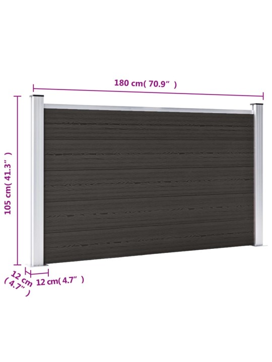 Plotový dílec WPC 180 x 105 cm černý