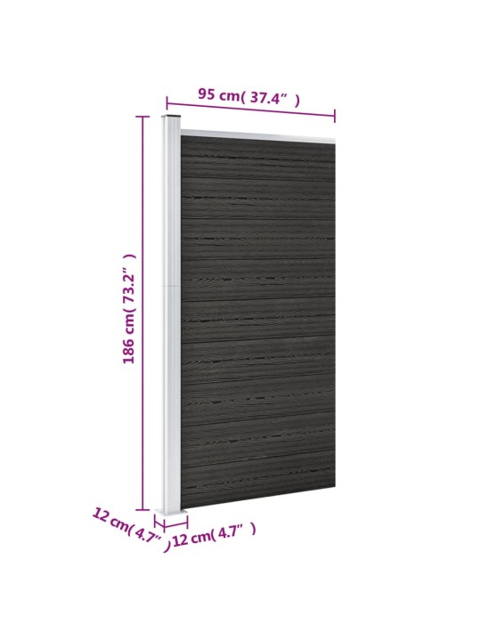 Plotový dílec WPC 95 x 186 cm šedý