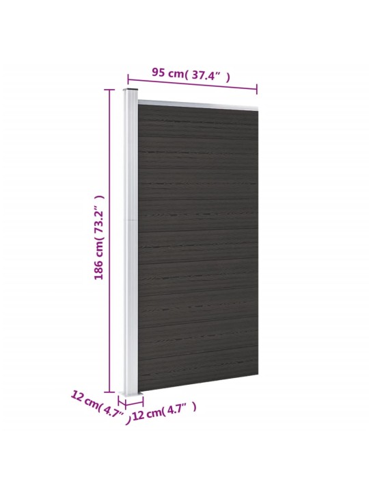 Plotový dílec WPC 95 x 186 cm černý
