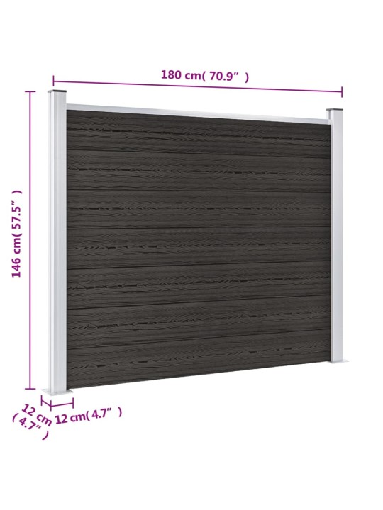 Plotový dílec WPC 180 x 146 cm šedý