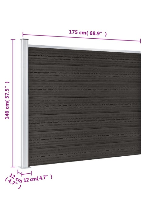Plotový dílec WPC 175 x 146 cm šedý