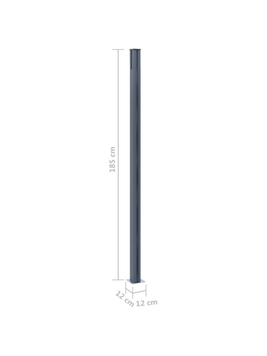 Plotové sloupky tmavě šedé 2 ks 185 cm hliník