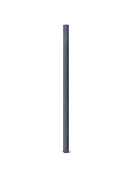 Plotové sloupky 3 ks tmavě šedé 185 cm hliník