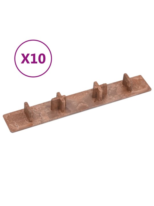 Koncové krytky 10 ks hnědé plast