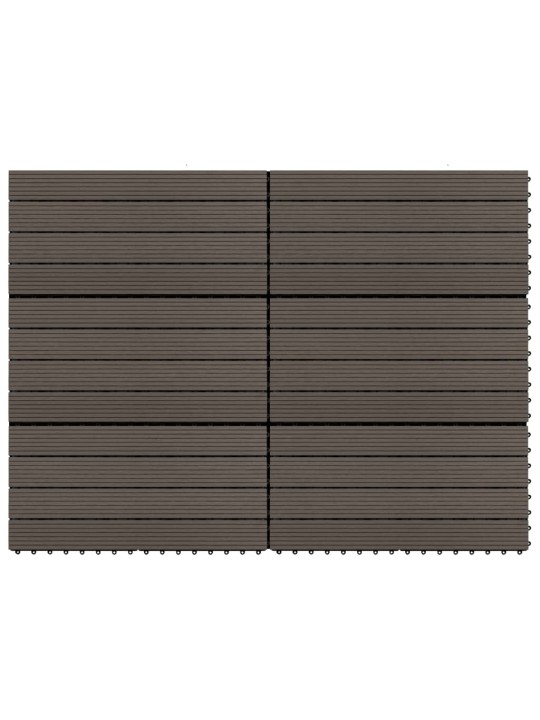 Terasové dlaždice 6 ks WPC 60 x 30 cm 1,08 m² tmavě hnědé