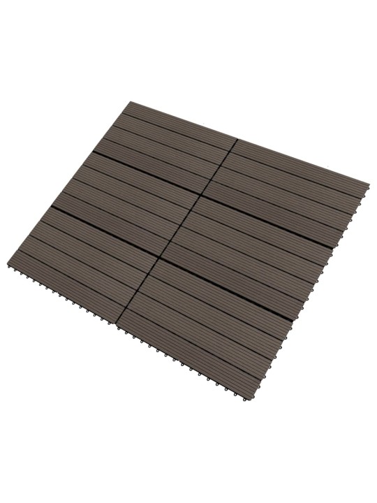 Terasové dlaždice 6 ks WPC 60 x 30 cm 1,08 m² tmavě hnědé