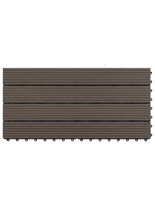 Terasové dlaždice 6 ks WPC 60 x 30 cm 1,08 m² tmavě hnědé