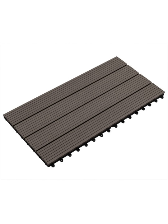 Terasové dlaždice 6 ks WPC 60 x 30 cm 1,08 m² tmavě hnědé