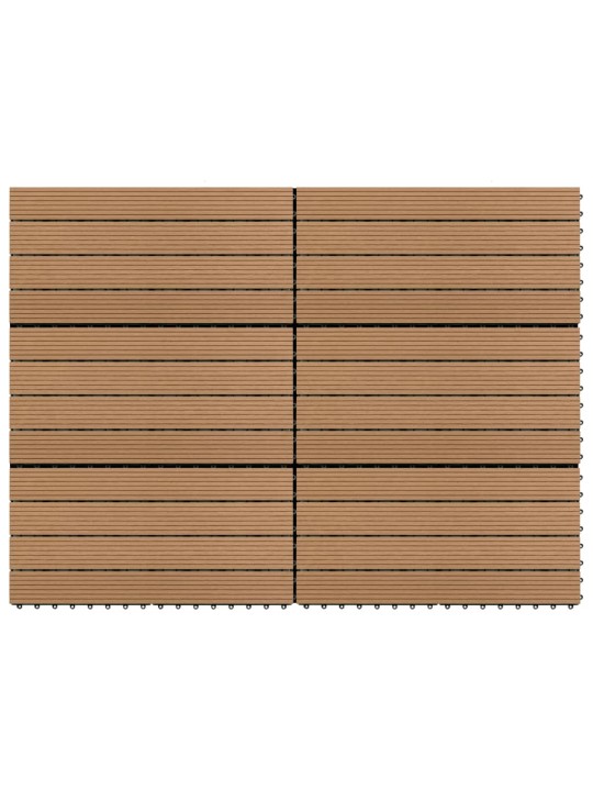 Terasové dlaždice 6 ks WPC 60 x 30 cm 1,08 m² hnědé