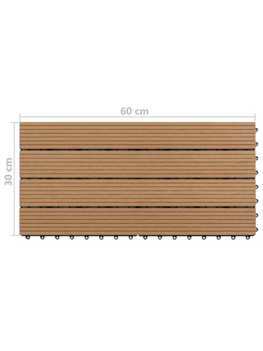 Terasové dlaždice 6 ks WPC 60 x 30 cm 1,08 m² hnědé