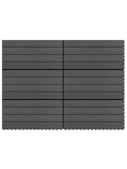 Terasové dlaždice 6 ks WPC 60 x 30 cm 1,08 m² černé