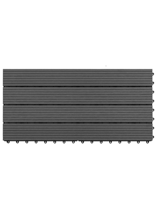 Terasové dlaždice 6 ks WPC 60 x 30 cm 1,08 m² černé