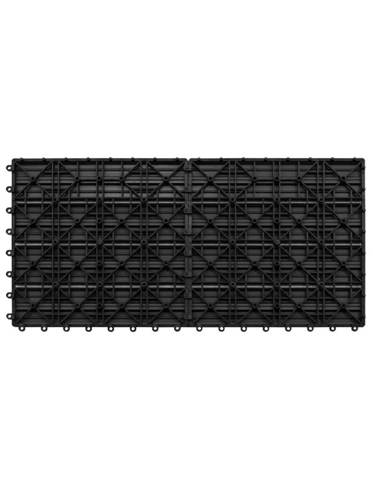 Terasové dlaždice 6 ks WPC 60 x 30 cm 1,08 m² černé