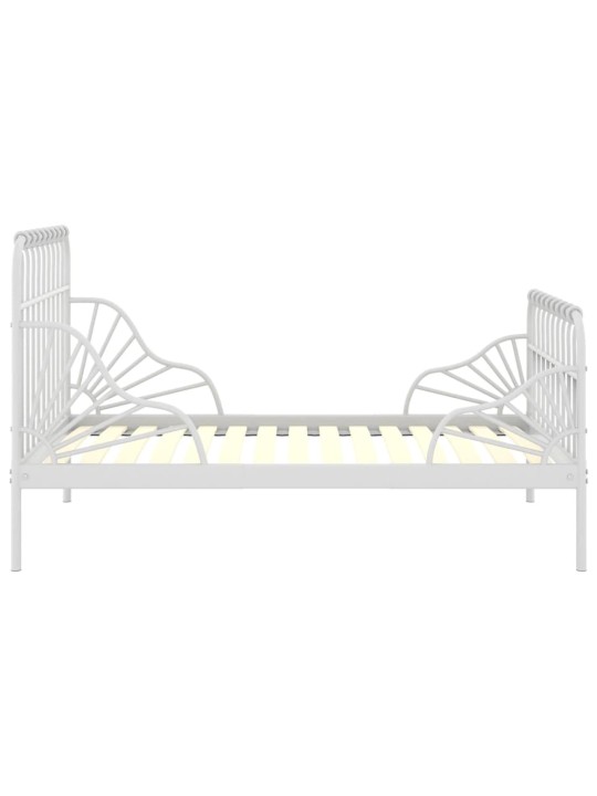 Prodloužitelný rám postele bílý kov 80 x 130/200 cm