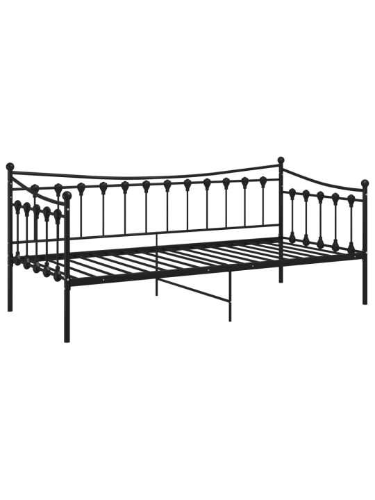 Rám rozkládací postele černý kovový 90 x 200 cm