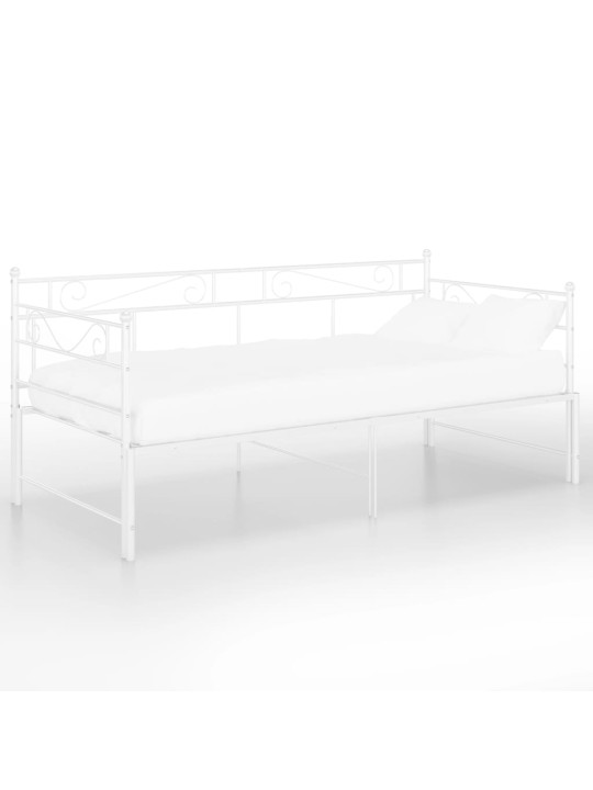 Rám vysouvací postele/pohovky bílý kovový 90 x 200 cm