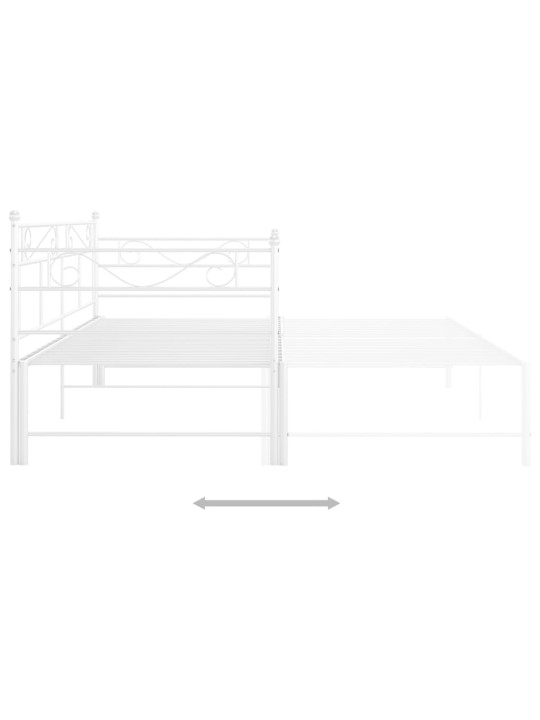 Rám vysouvací postele/pohovky bílý kovový 90 x 200 cm