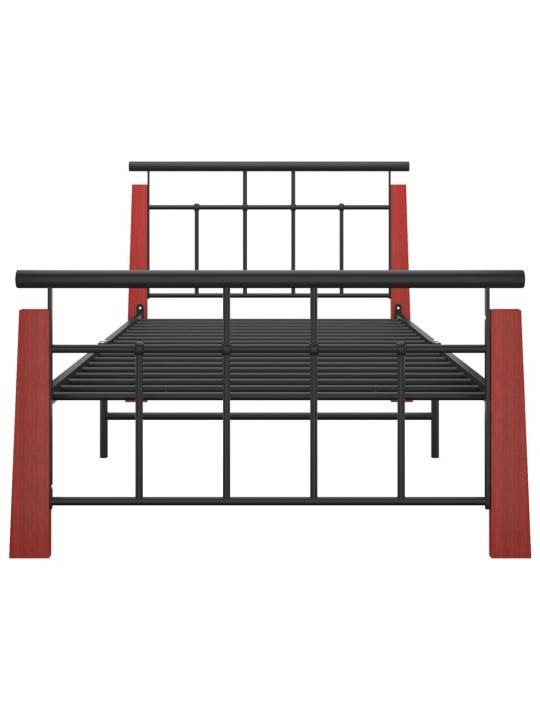 Rám postele kov a masivní dubové dřevo 90 x 200 cm