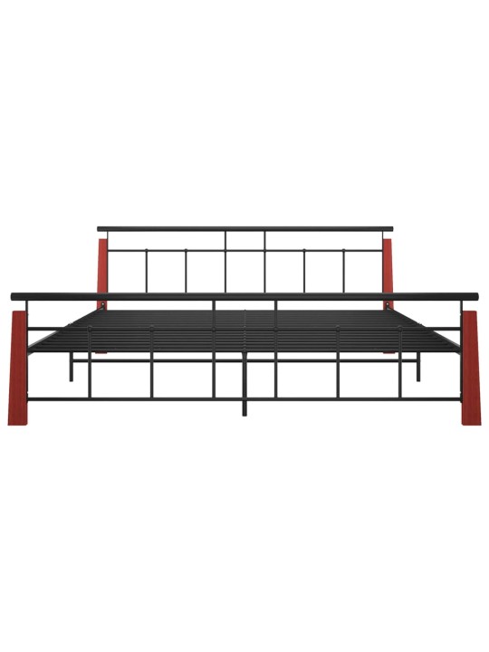 Rám postele kov a masivní dubové dřevo 200 x 200 cm