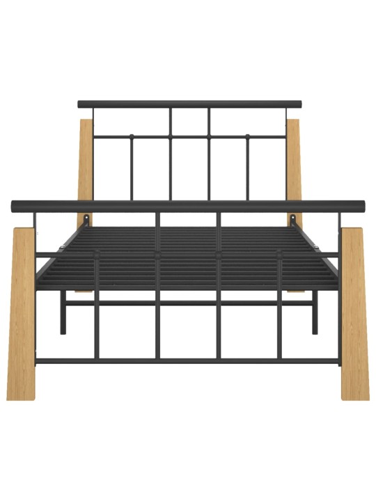 Rám postele kov a masivní dubové dřevo 90 x 200 cm