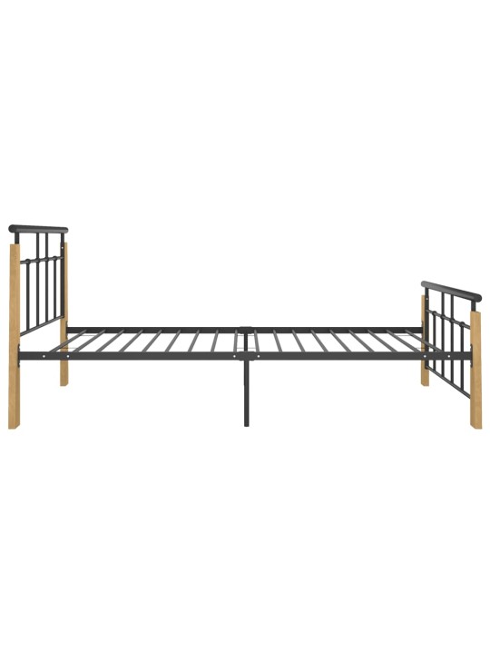 Rám postele kov a masivní dubové dřevo 90 x 200 cm