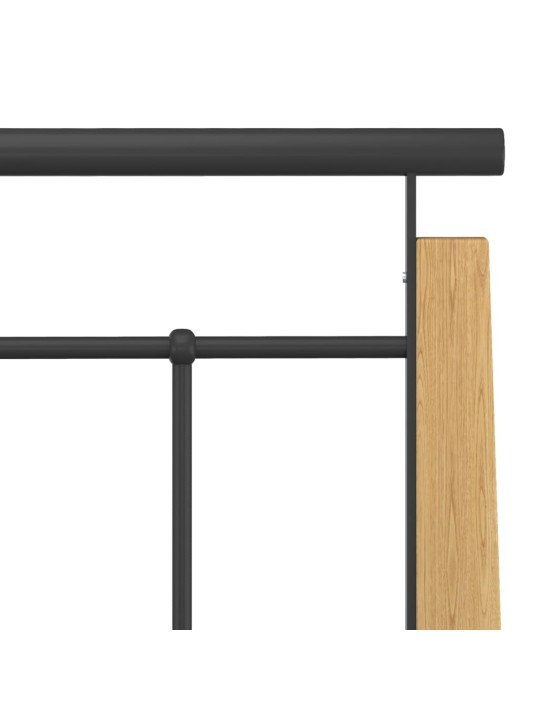 Rám postele kov a masivní dubové dřevo 90 x 200 cm