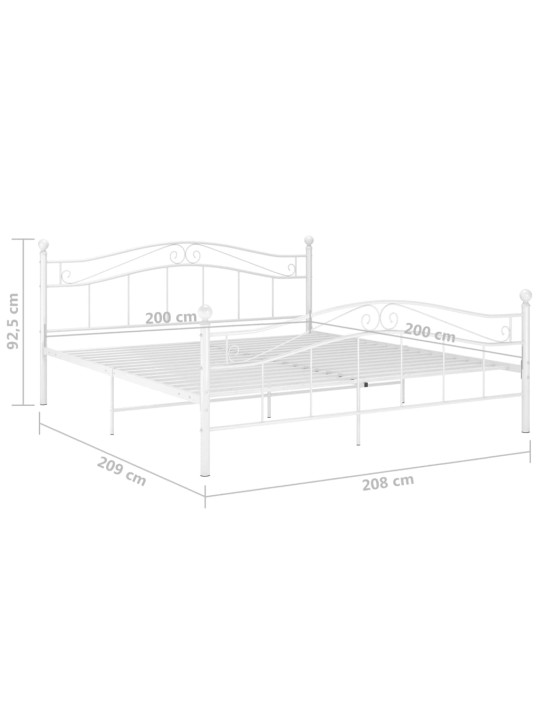 Rám postele bílý kov 200 x 200 cm