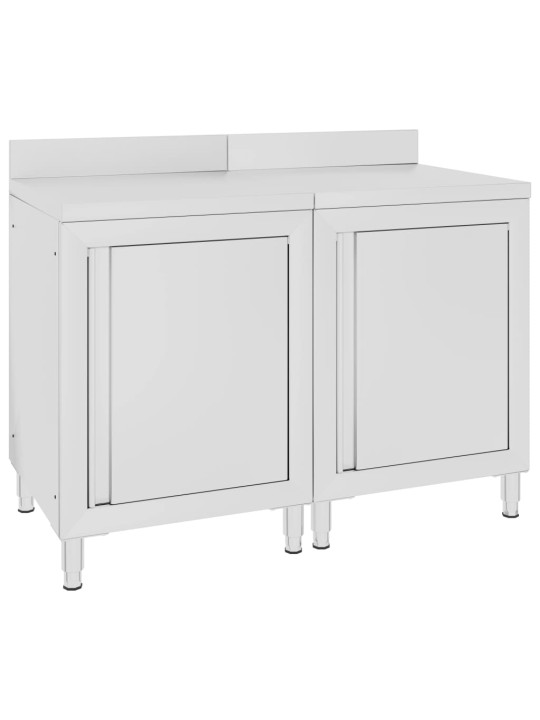 Gastro pracovní stůl se skříňkou 120 x 60 x 96 cm nerezová ocel