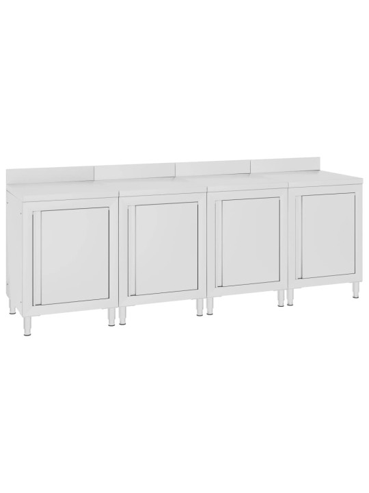 Gastro pracovní stůl se skříňkou 240 x 60 x 96 cm nerezová ocel