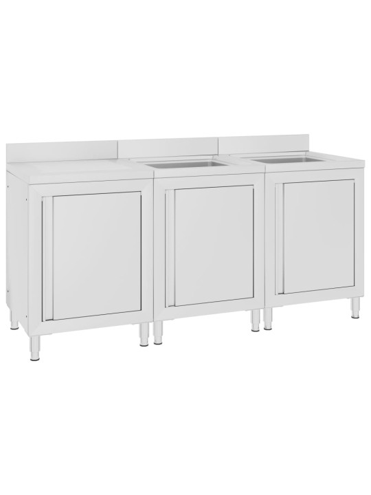 Gastro kuchyňská dřezová skříňka 180 x 60 x 96 cm nerezová ocel