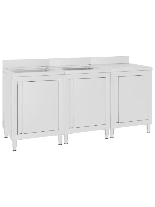 Gastro kuchyňská dřezová skříňka 180 x 60 x 96 cm nerezová ocel