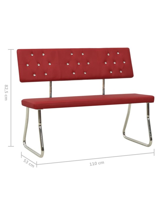Lavice 110 cm vínová umělá kůže