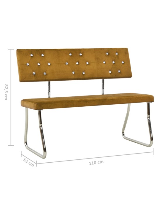 Lavice 110 cm hnědá samet