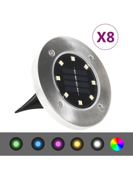 Solární světlo k zapíchnutí do země 8 ks LED RGB barva