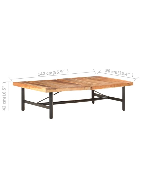 Konferenční stolek 142 x 90 x 42 cm masivní akáciové dřevo