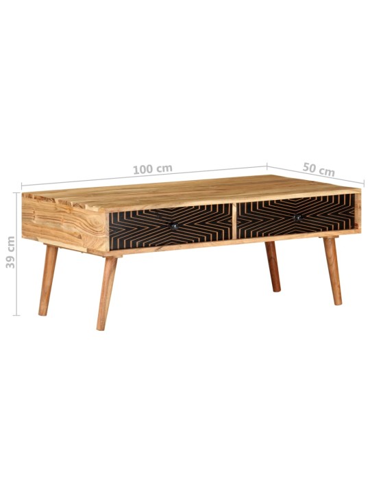Konferenční stolek 100 x 50 x 39 cm masivní akáciové dřevo