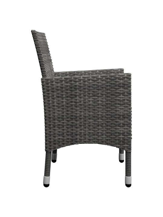 3dílný bistro set polyratan a akáciové dřevo šedý