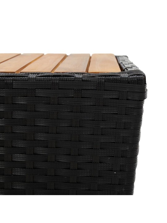 3dílný bistro set polyratan a akáciové dřevo černý