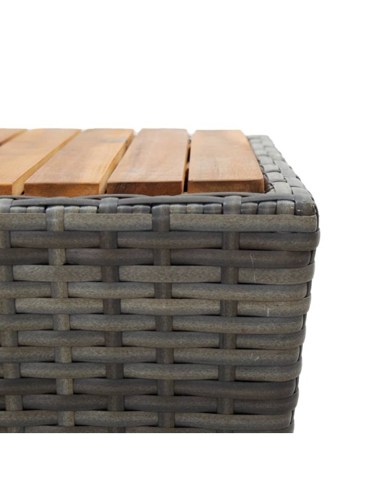 3dílný bistro set polyratan a akáciové dřevo šedý