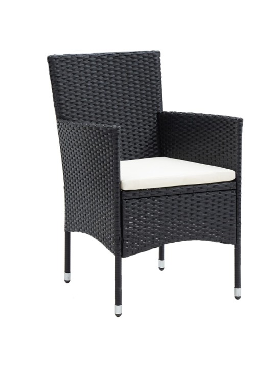 5dílný zahradní bistro set polyratan a masivní akácie černý