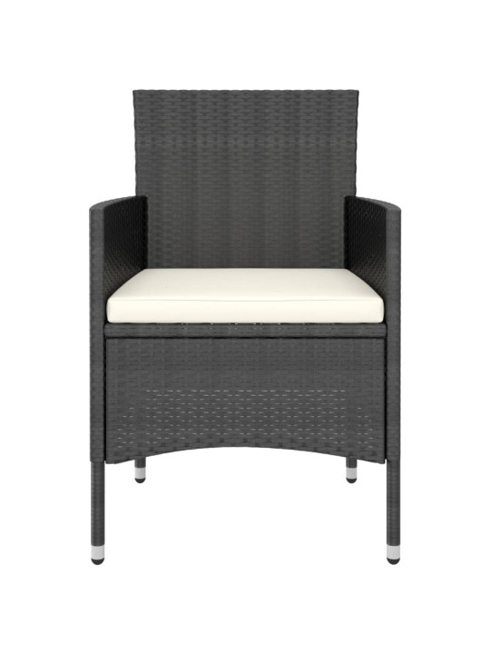 5dílný zahradní bistro set polyratan a masivní akácie černý
