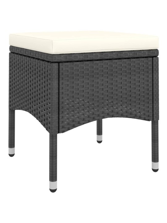5dílný zahradní bistro set polyratan a masivní akácie černý
